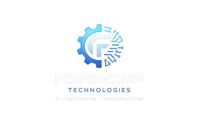 forgecore - Modern 3D hexagonal logo with integrated S design in bright blue