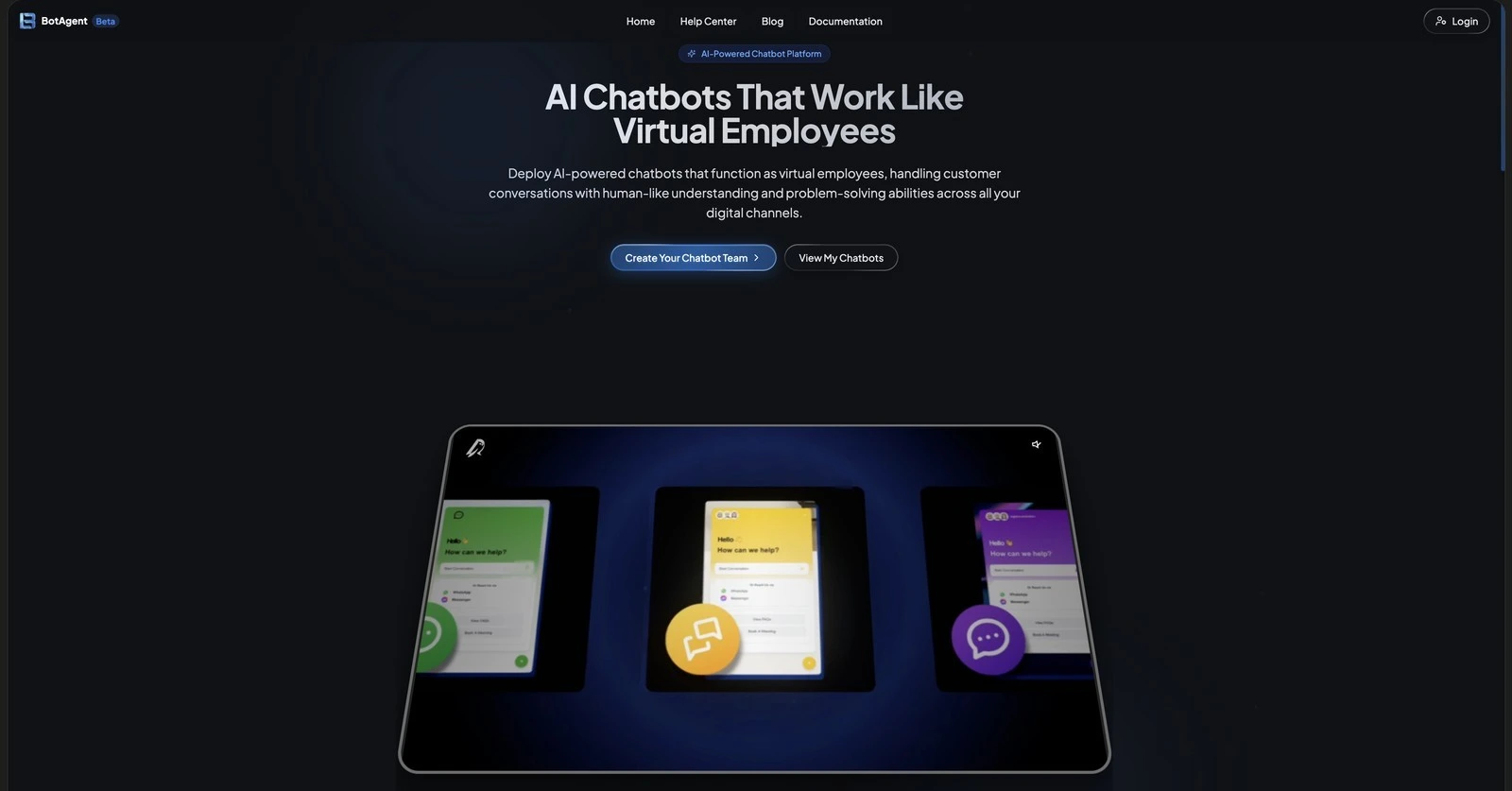 Original BotAgent conversational AI product view