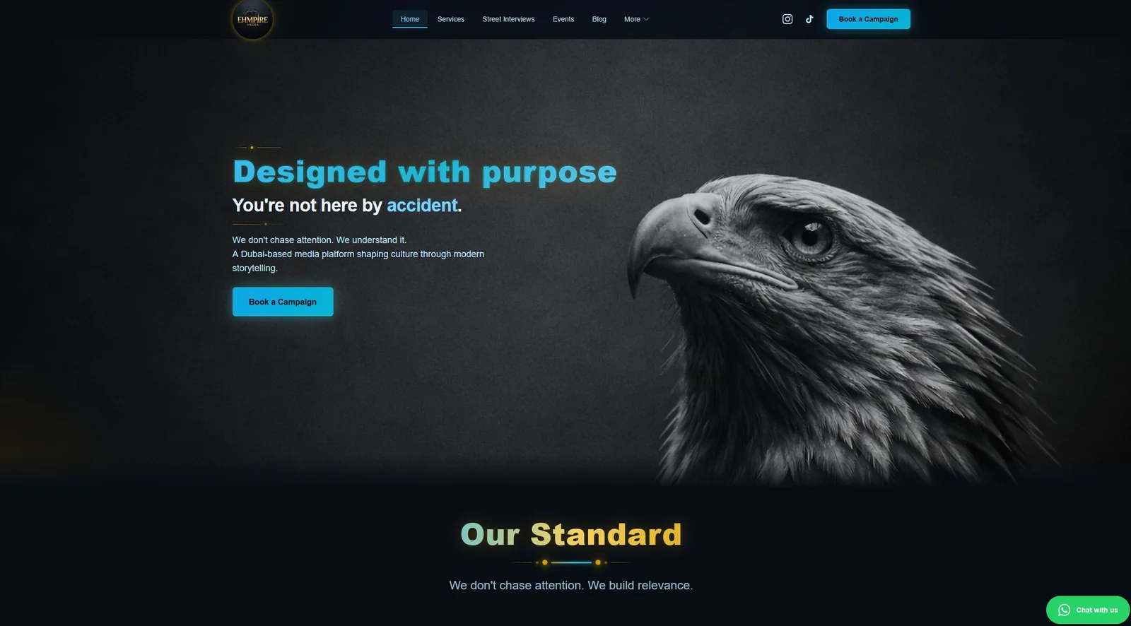 Ehmpire Media website design from ForgeCore portfolio